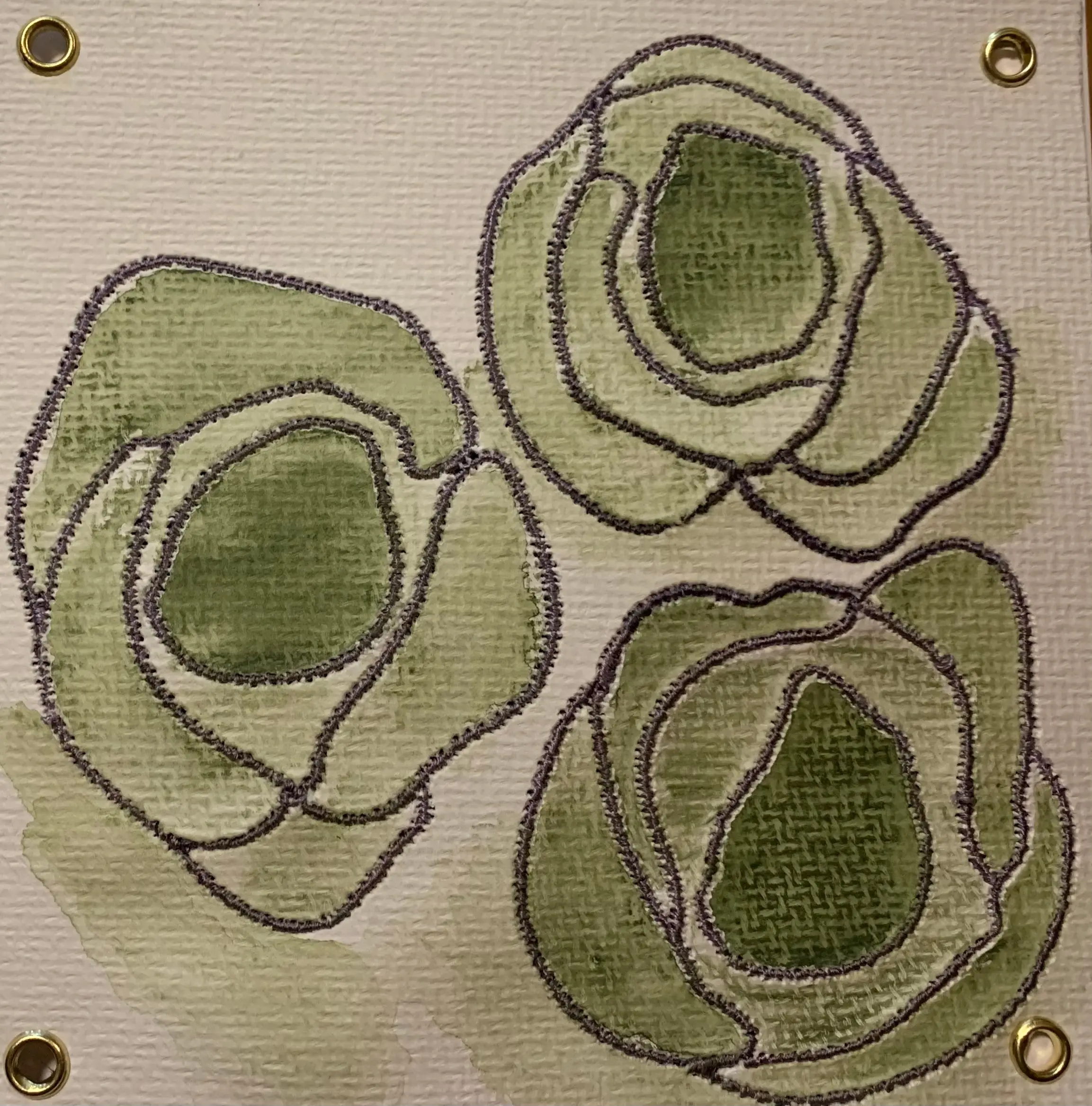 Aquarellarbeit in Grün