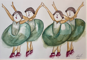 Tänzerinnen auf Aquarellpapier