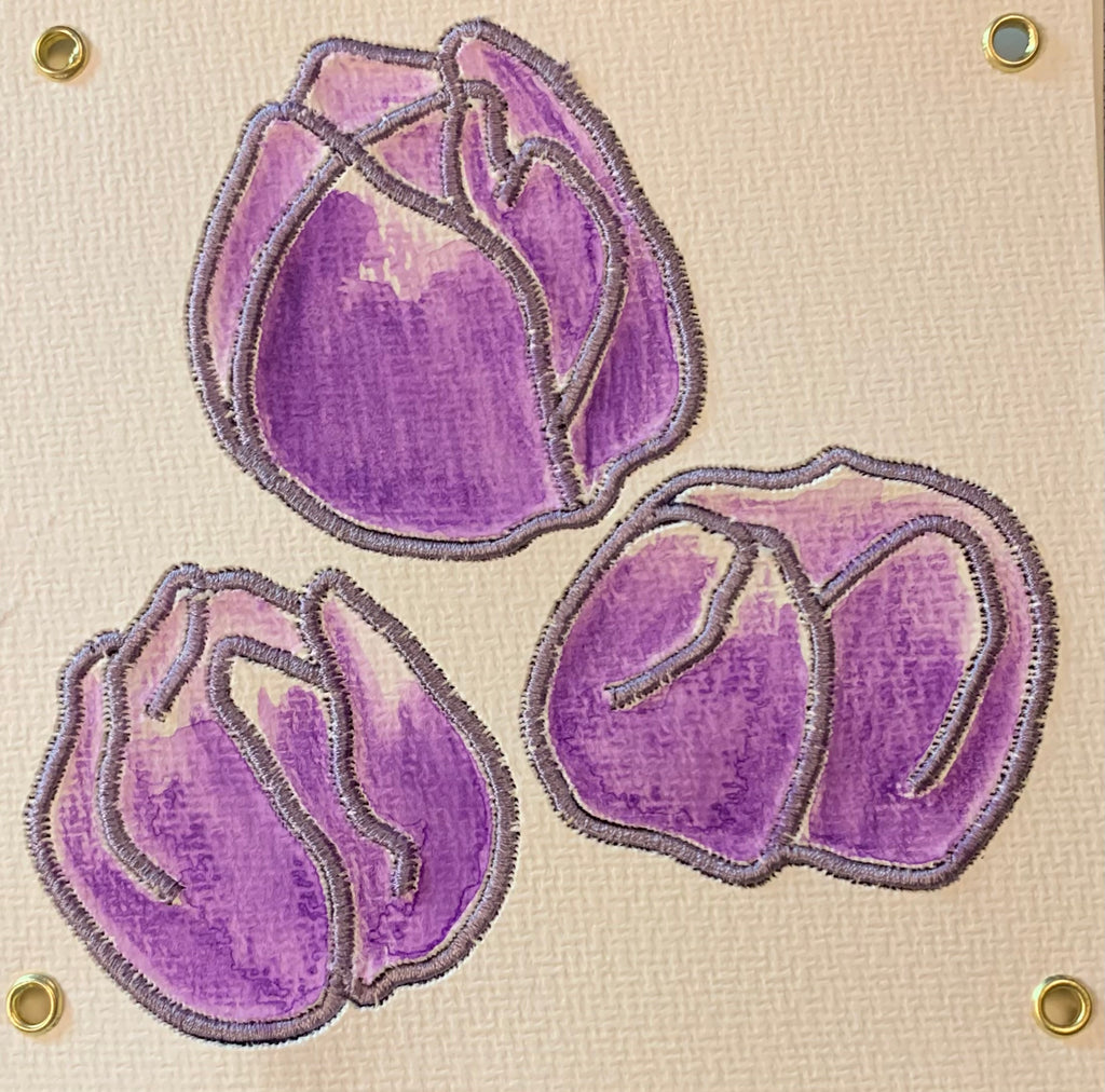 Tulpen auf Aquarell in violett